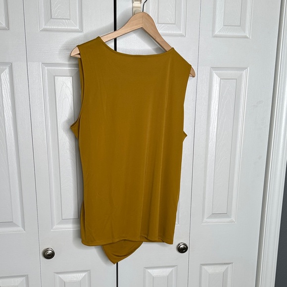 Alfani Women's Mustard Color Sleeveless Drape Top XL P2P 23" 25" Length NWT - Picture 8 of 13